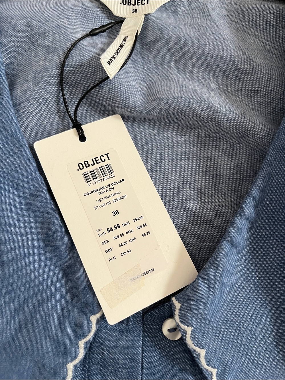 Object Light Blue Collared Top - Picture 5 of 12